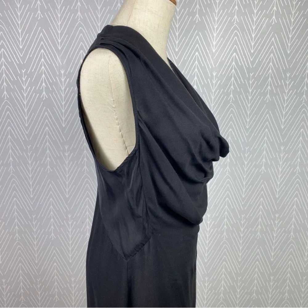 HELMUT LANG Cowl Neck Black Dress - Picture 4 of 9